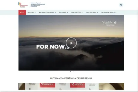 Website Covid Madeira, desktop