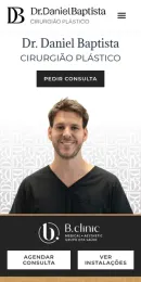Website Dr. Daniel Baptista, no telemóvel