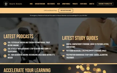 Website EM Board Bombs, desktop
