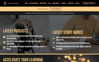 Website EM Board Bombs, no computador