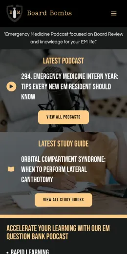 Website EM Board Bombs, no telemóvel