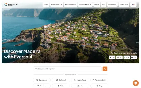 Website Eversoul Madeira, desktop