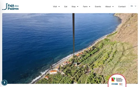 Website Fajã dos Padres, desktop