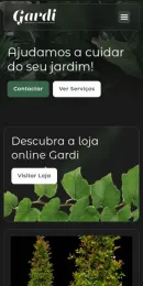 Website Gardi, no telemóvel