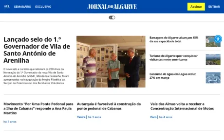 Website Jornal do Algarve, desktop