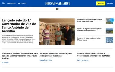 Website Jornal do Algarve, desktop