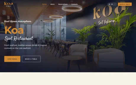 Website Koa Spot Restaurant, desktop