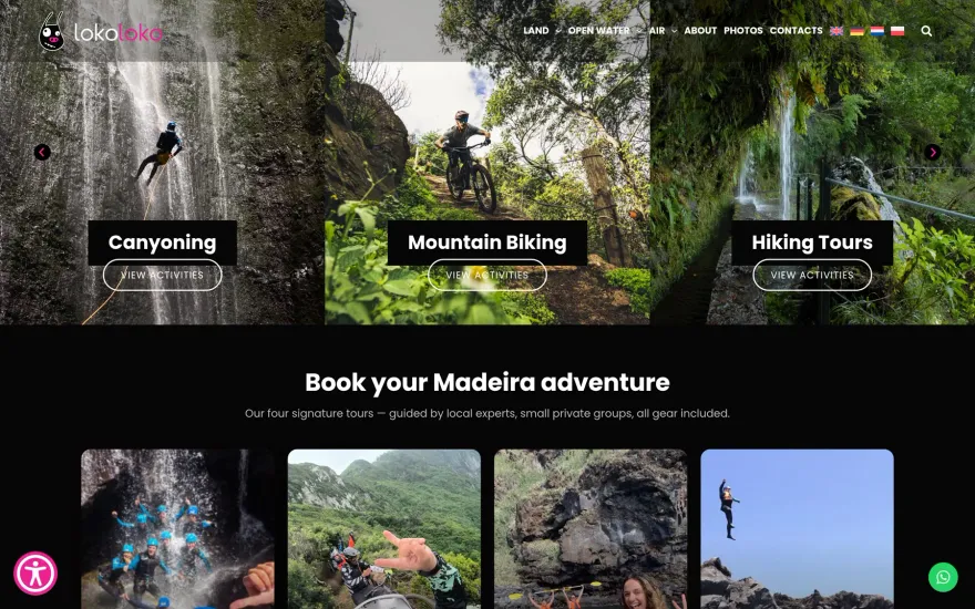Website Lokoloko Madeira, no computador