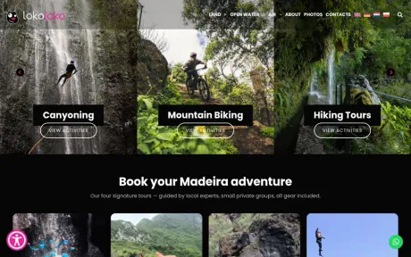 Website Lokoloko Madeira, desktop