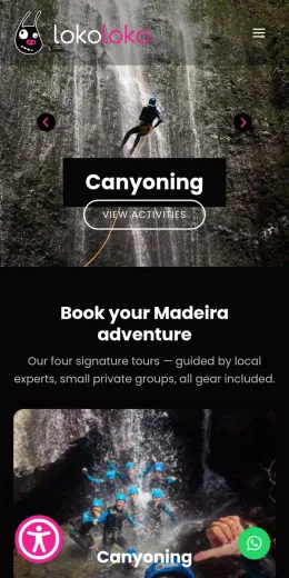 Website Lokoloko Madeira, no telemóvel