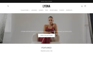Website Lyona Sportswear, desktop