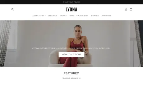 Website Lyona Sportswear, desktop