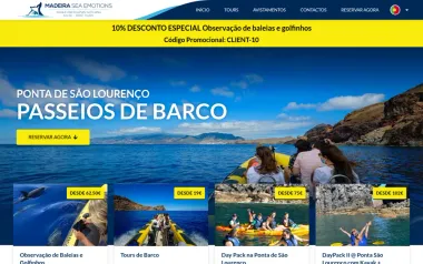 Website Madeira Sea Emotions, passeios de barco na Madeira, no computador