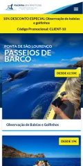Website Madeira Sea Emotions, passeios de barco na Madeira, no telemóvel