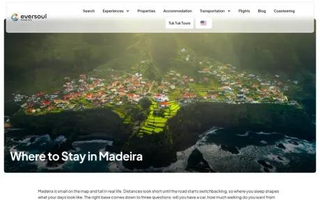 Website Madeira Selection, desktop