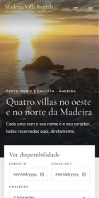 Website Madeira Villa Rentals, Alojamento local, no telemóvel