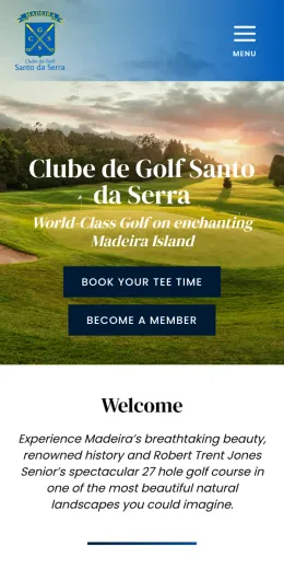 Website Santo da Serra Golf, no telemóvel