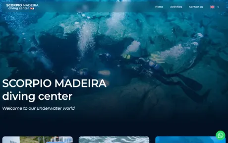 Website Scorpio Madeira, desktop