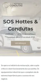 Website SOS Hottes & Condutas, Limpezas industriais de cozinhas, no telemóvel