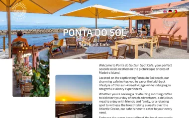 Website Ponta do Sol Sun Spot Cafe, desktop