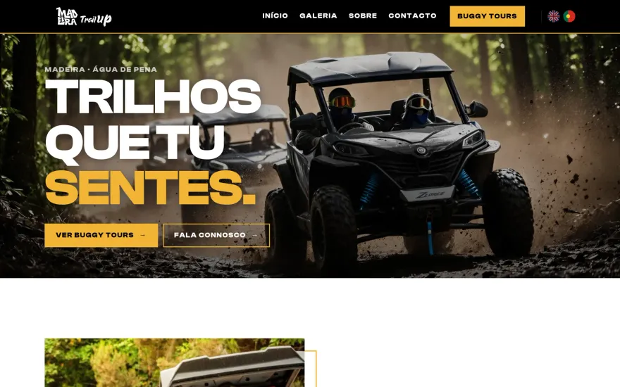 Website Madeira Trail Up, no computador