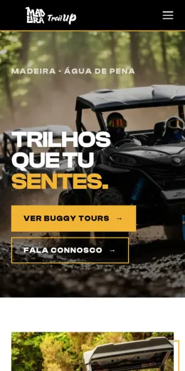 Website Madeira Trail Up, no telemóvel